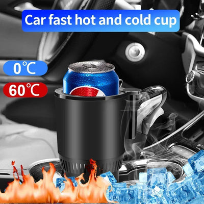 2 in 1 Car Cup Warmer & Cooler – 12V Smart Drink Heating Cooling Holder with Digital Display
